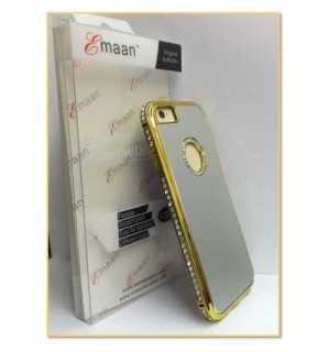 EMAAN - Luxury Diamond Crystal Rhinestone Bling Hard Case Cover For Apple iPhone 6 4.7" - SILVER AND GOLD COLOR